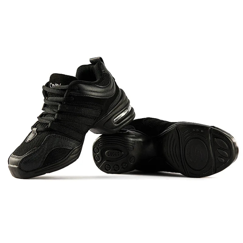 Dynadans Women's Dance Shoes Breathable Mesh Fabric Black Soft Soled Jazz Shoes Salsa Square Dance Modern Dance Shoes