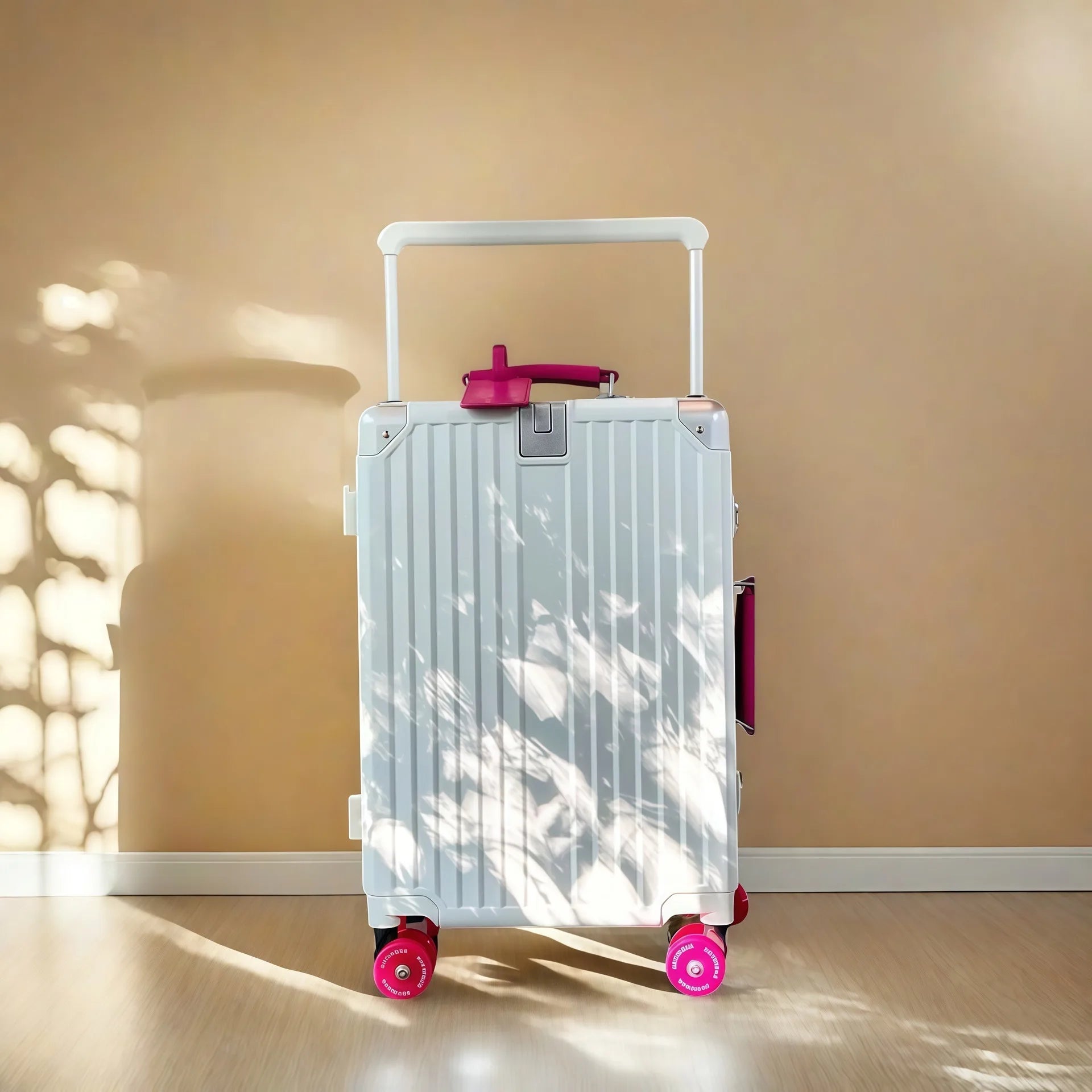 Wide Handlebar Rolling Luggage Large Capacity Travel Aluminum Frame Trolley Suitcase with Colorful Silent Spinner Wheel TSA Lock