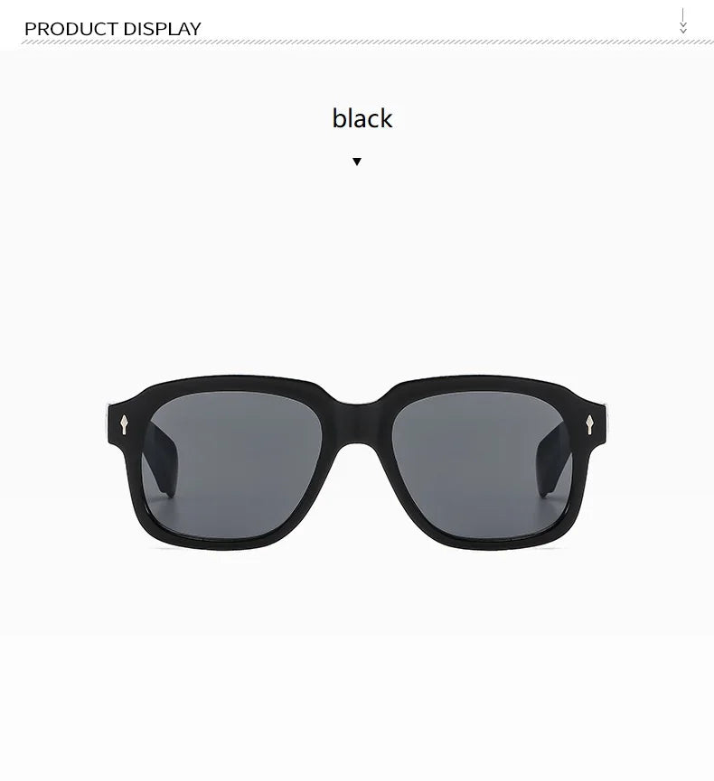 Women Square Sunglasses Ins Popular Men Vintage Rivets Punk Female Shades UV400 Fashion Male Sun Glasses