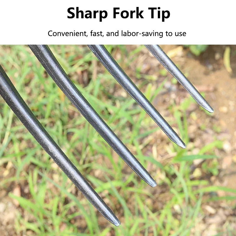 1Pcs 4/5 Teeth Soil Digging Fork Manganese Steel Garden Spading Fork For Digging Manure Planting Vegetables Agricultural Tool