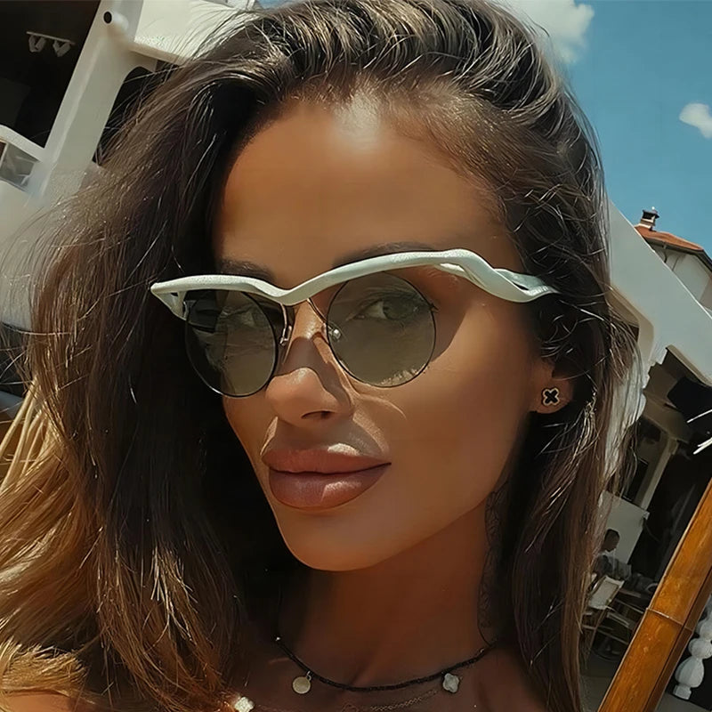 Unique Round Sunglasses for Women Men Fashion Punk Cool Decoration Sun Glasses High Quality Goggles Shades