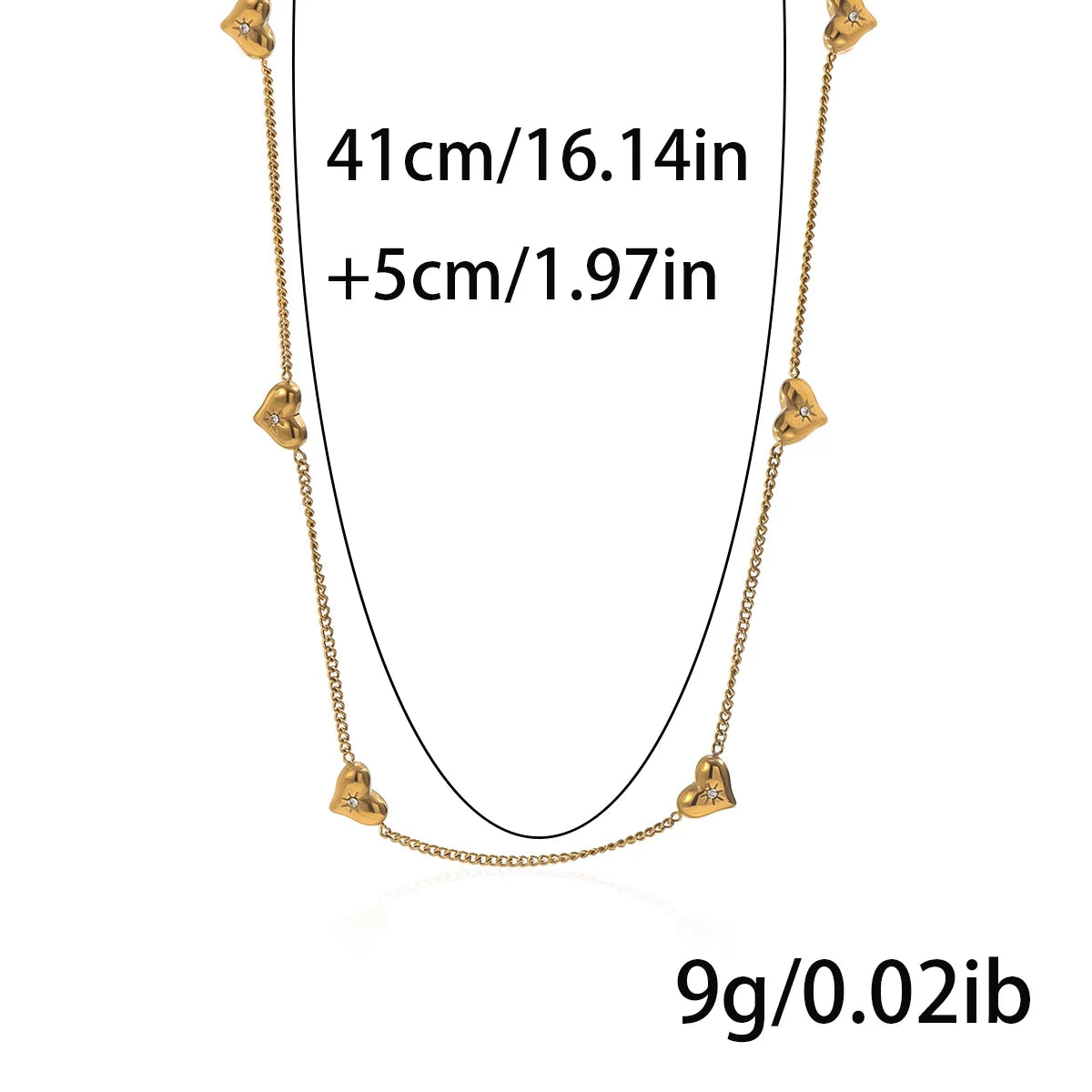 Lxalry Gold Heart Necklace for Women – 18K Gold Plated Stainless Steel Dainty Layered Jewelry, Waterproof Hypoallergenic Non-Tar