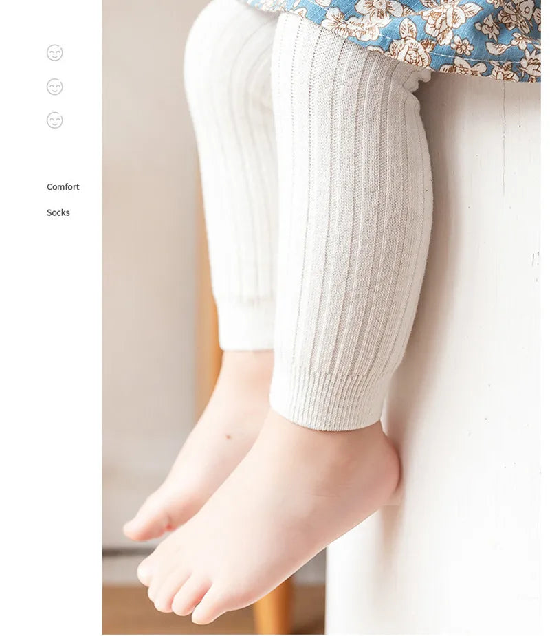 Spring Baby Boys Girls Pants Newborn Girl Leggings Tights Cotton Stretch Kids Children Knitting Trousers For 0 to 6Years