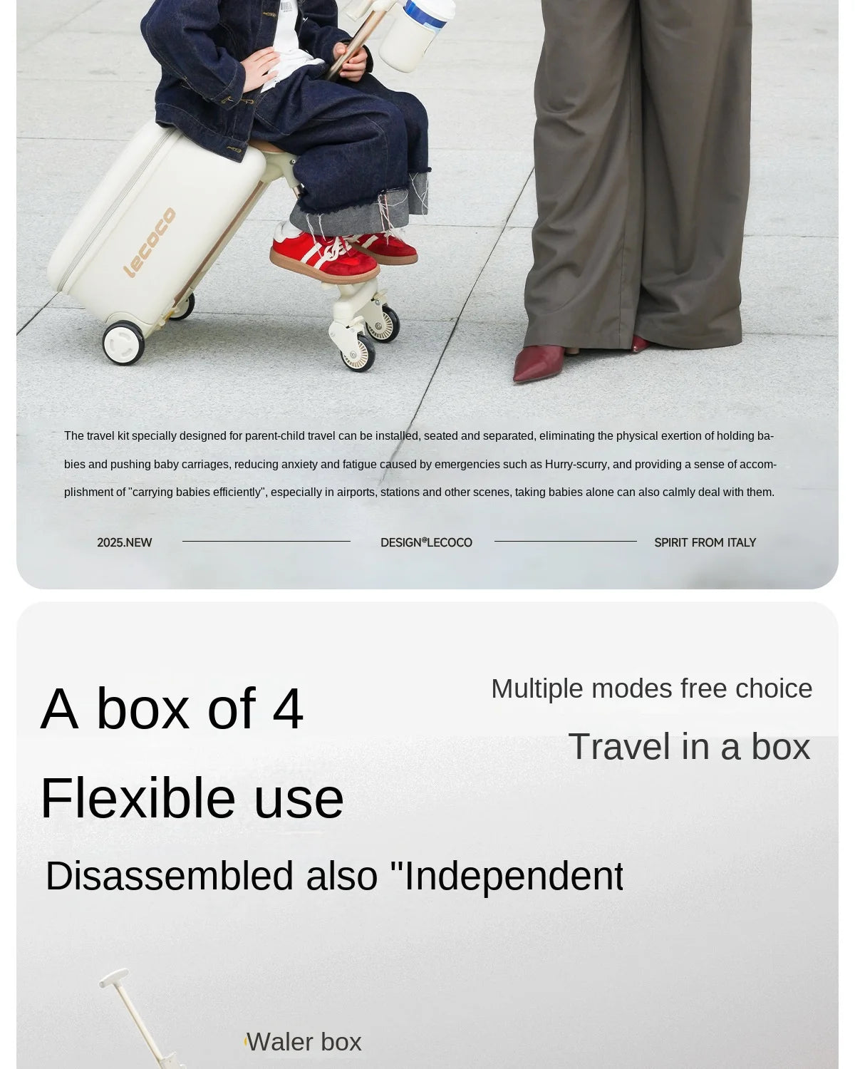 2-in-1 Detachable Trolley Pushchair Travel Suitcase 2025 New suitcase for children can Sit 20 inch carrier Ride on Luggage