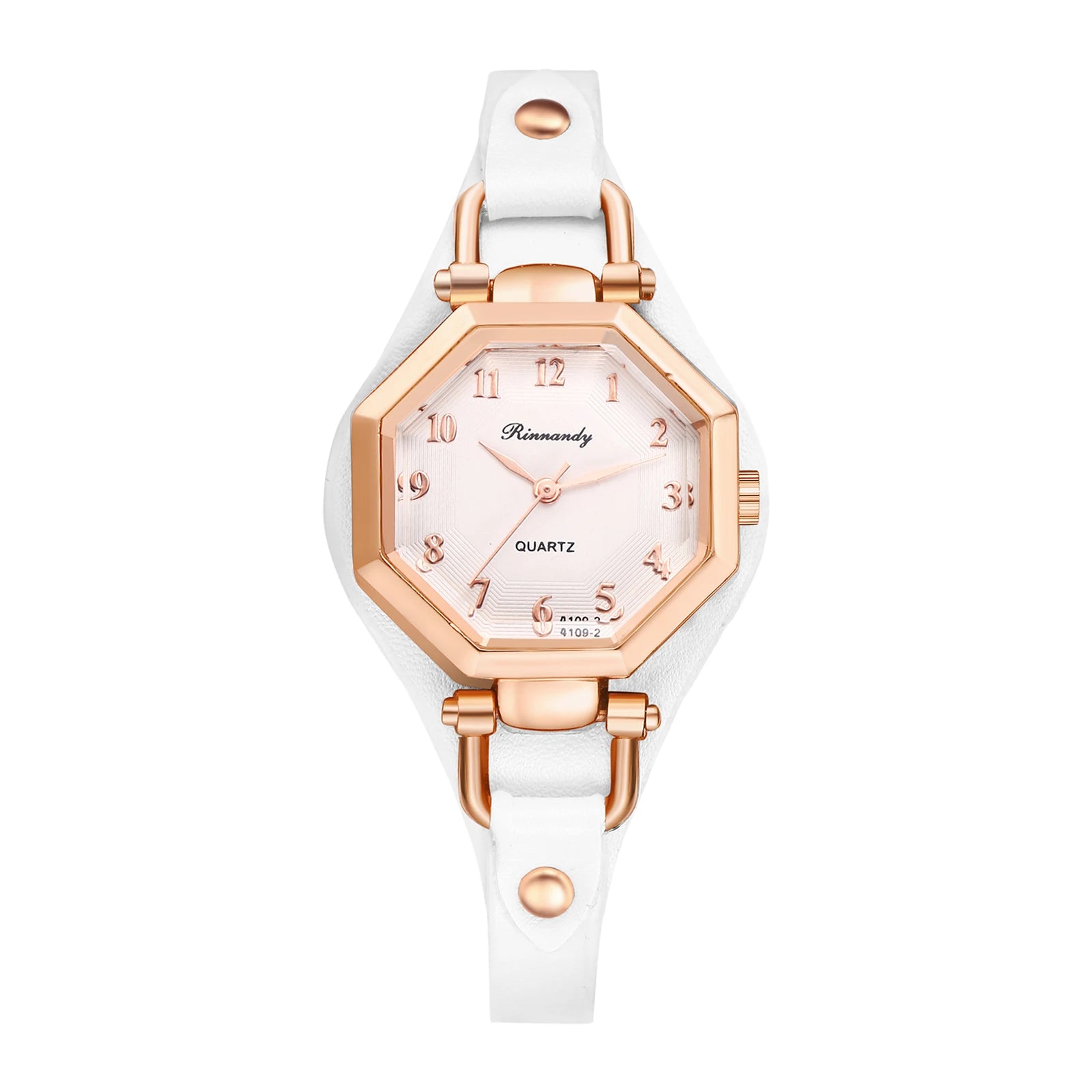 LANCARDO Ctagonal Leather Bracelet for Women Strap Waterproof Analog Quartz Arabic Digital Scale Exquisite Fashion Watch