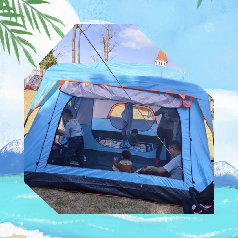 Outdoor Tent Big Space Camping Outing Two Bedroom Tent Ultra-large Hight Quality Waterproof Camping Tents 5-8 Persons Supplies