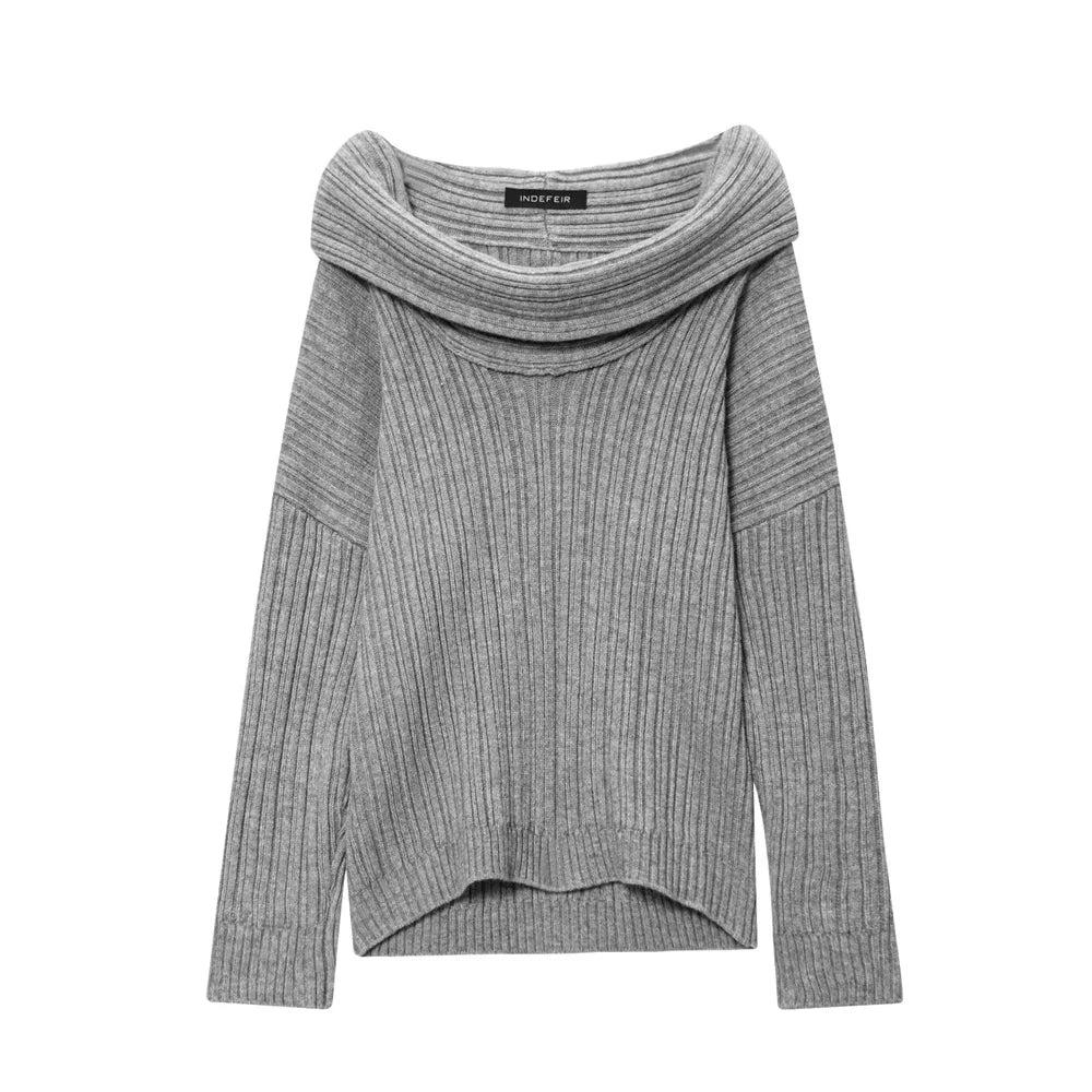Women's Sweater 2025 New Fashion Summer Slouchy Off-the-shoulder Knit Sweater for Women Casual Chic Ladies Knit Sweater