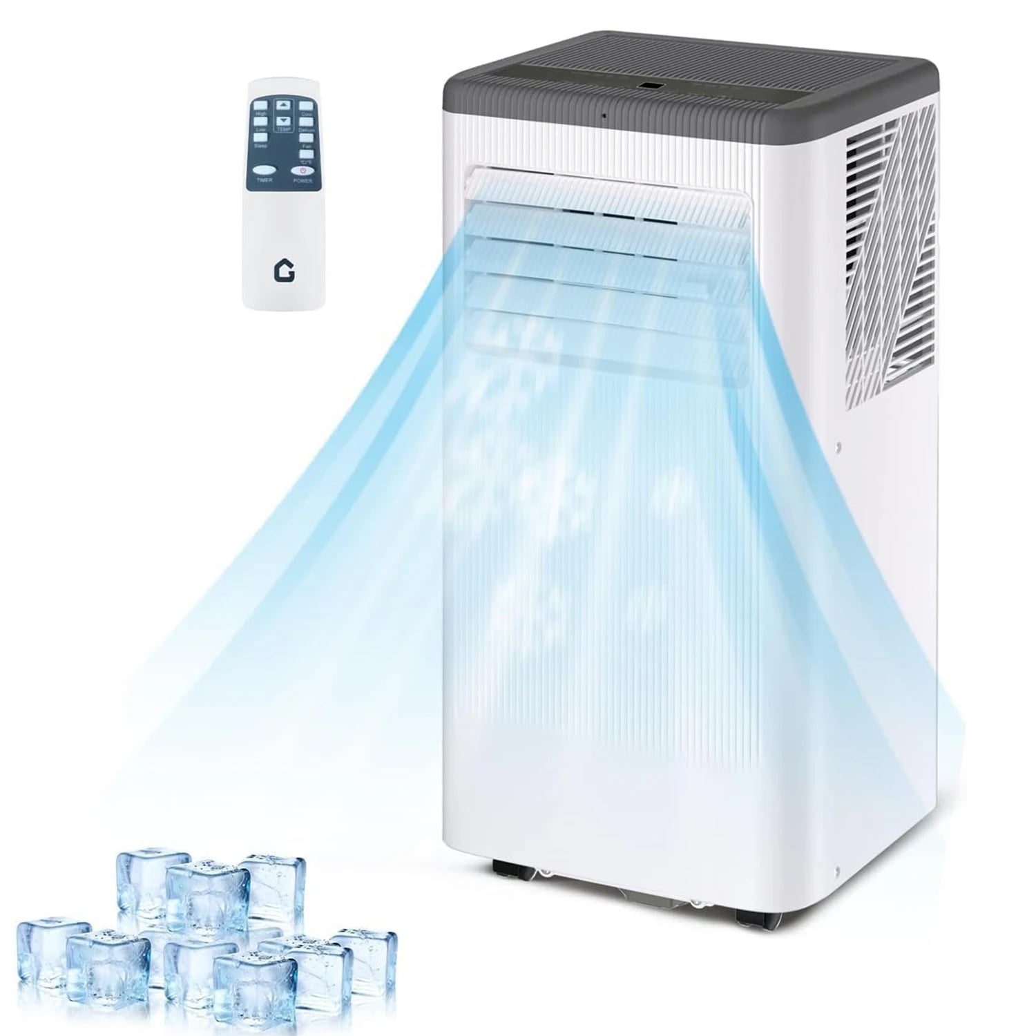 8000BTU Portable Air Conditioner 3-In-1 Standing AC Unit Cooling AC Up to 420 Sq. Ft., AC Unit with Cooling Fan and Dehumidifier