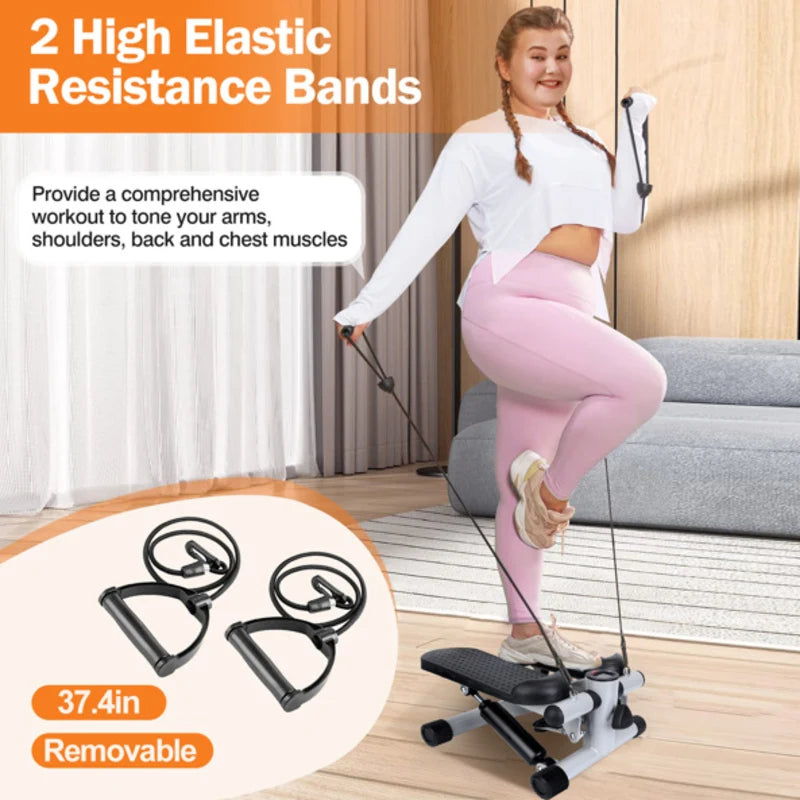 Mini Stepper Twist Stepper Machine For Exercise At Home With Resistance Bands LCD Display Slimming Treadmill for Home Workout