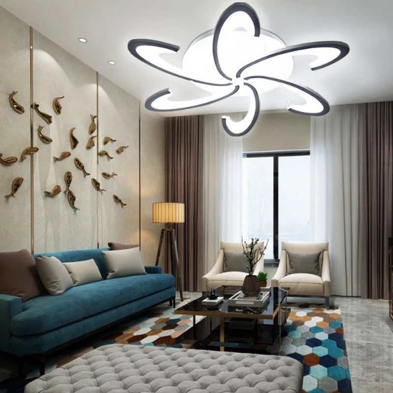 Modern Ceiling Lamp Indoor Acrylic Lustre For Bedroom Living Dining Room Kitchen Led Chandelier RC Dimmable Pendant Light Decor
