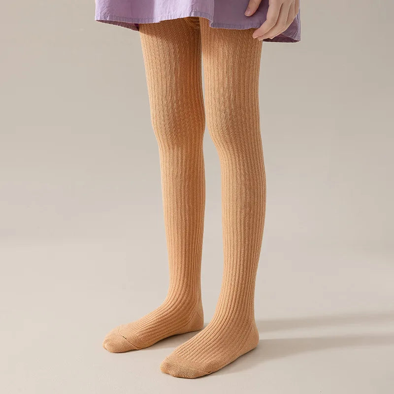 Children Fashion Tights Baby Girl Pantyhose Cotton Knitted Stocking Toddler Kids Solid Leggings Casual Pants For 0-12Y