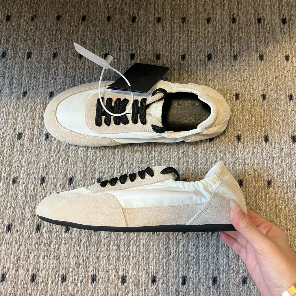 Spring Autumn Genuine Leather Round-Toe Lace-Up Tennis Shoes German Sneakers Casual Shoes Athletic Shoes Handmade Bota Feminina