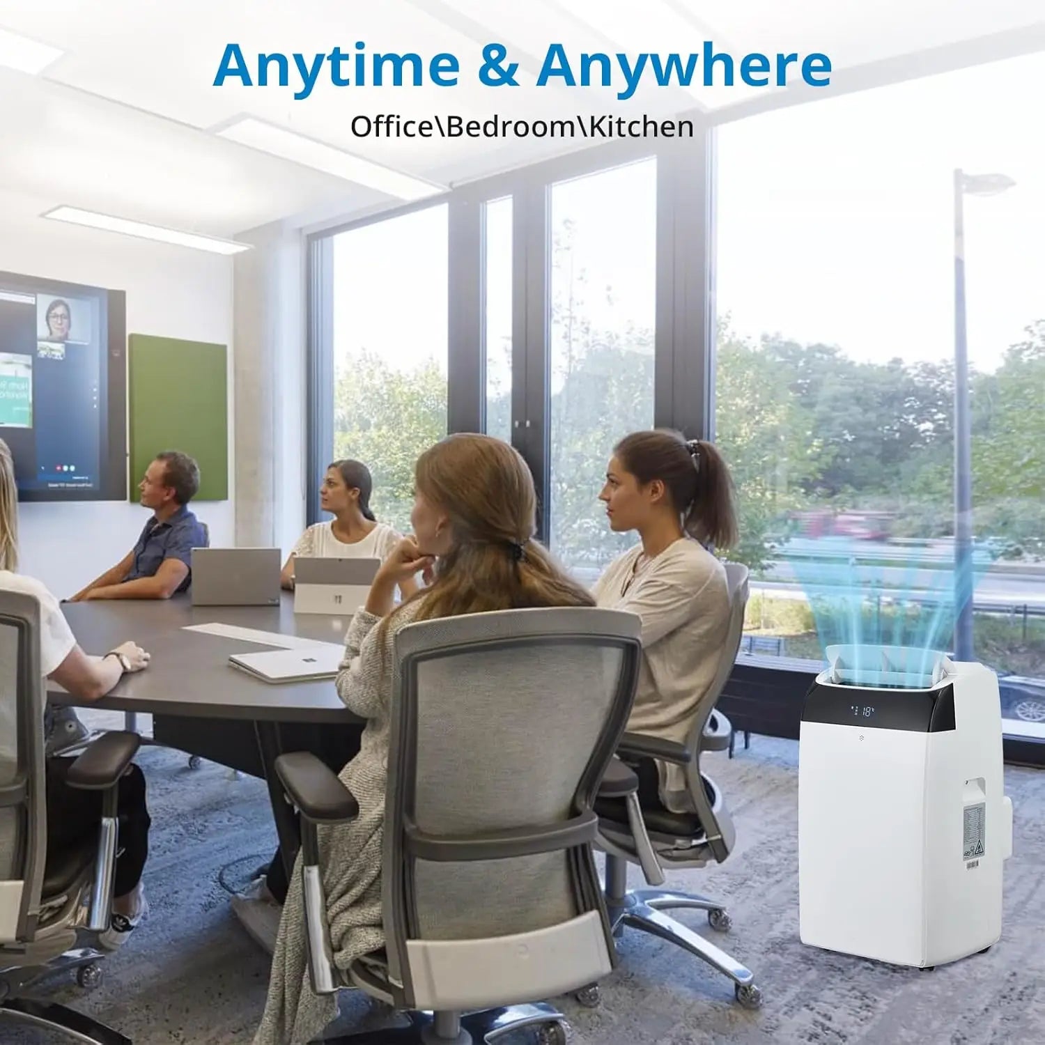 Portable Air Conditioner 14000BTU with Sleep Mode Auto Swing with Cooling Dehumidifier Fan Modes for Bedroom Office Living Room