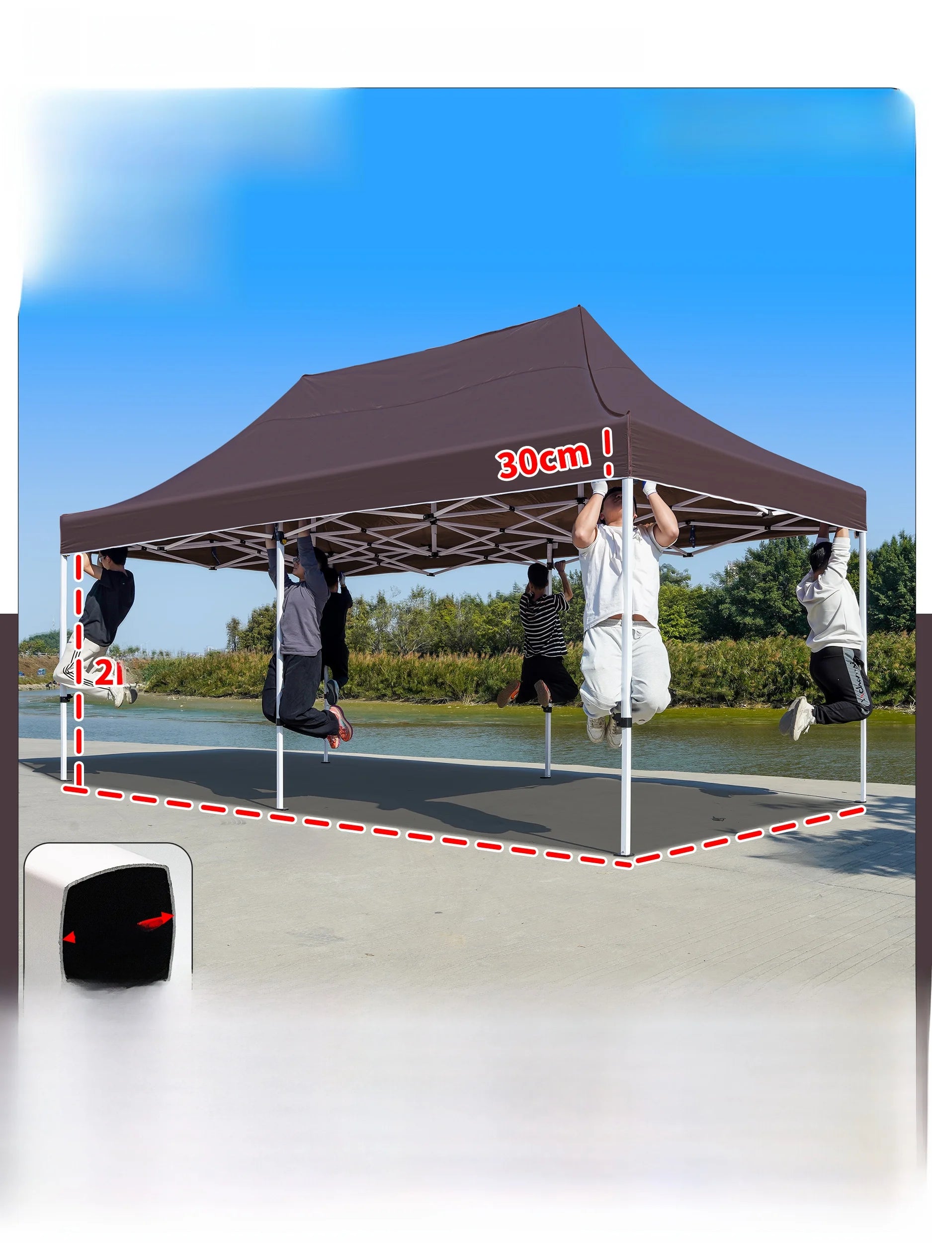 Thiened Four-Legged 3x6 Meters Tent Outdoor Rain And Sun elter Stall Special Outdoor Cam Travel Supplies Canopy