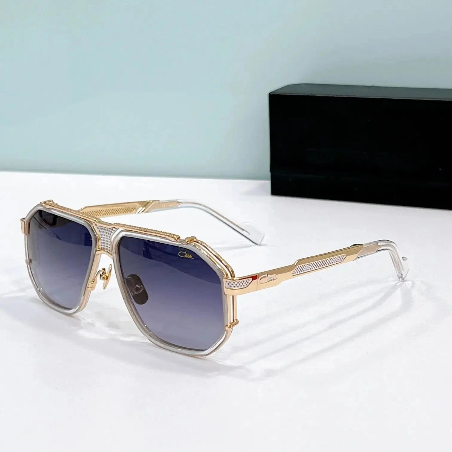 Original CCAZAL MOD683 Top Quality Acetate+Alloy Frame Men Sunglasses Square Casual Vintage UV400 Business Women Couple Eyewear