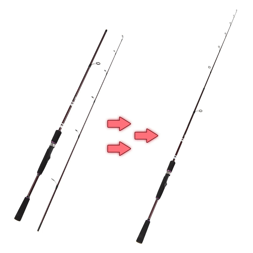 Carbon Spinning Fishing Rod 1.8m Solid Casting Fishing Rod with Comfort EVA Grip for Bass Fishing Walleye Fishing Trout Fishing