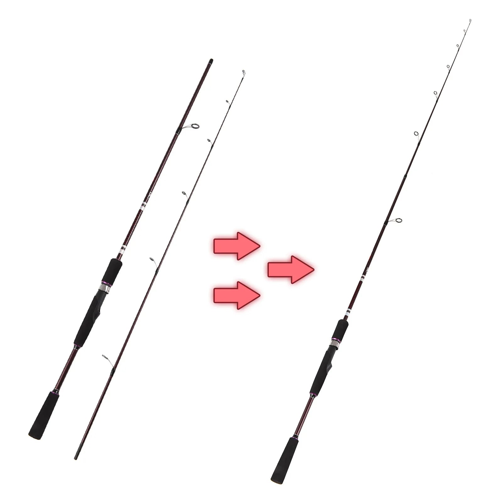 Carbon Spinning Fishing Rod 1.8m Solid Casting Fishing Rod with Comfort EVA Grip for Bass Fishing Walleye Fishing Trout Fishing