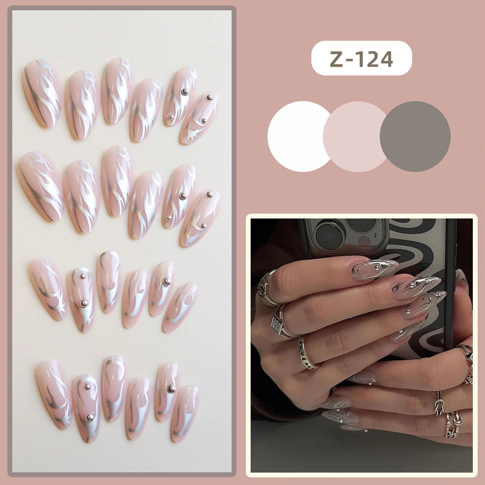 24pcs/1set Nude Press On Nails With White Tip Lightweight And Easy To Stick Fake Nail For Women And Girl Nail Salon Diy Nails