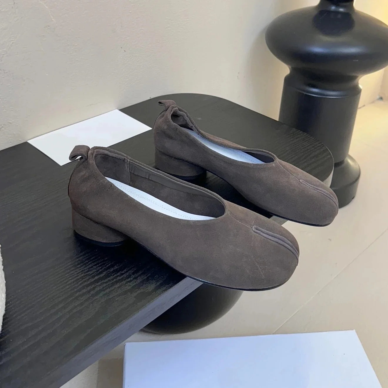 2025 Top Quality Spring  Real Suede Splite-Toe Low Heel Slip-Ons Woman Loafers Boat Shoes Mary Janes Mules  Female Bota Feminina