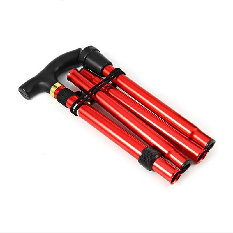 Hiking Camping Mountaineering Poles Walking Stick Telescopic Baton Trekking Poles Folding Cane Crutches Pole Unisex