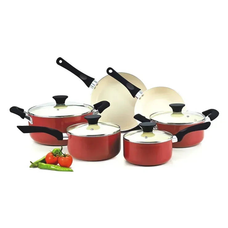 For Ceramic Nonstick Granite Induction Kitchen Cooking Cookware Sets 10 Pcs Pots and Pans Set on sale