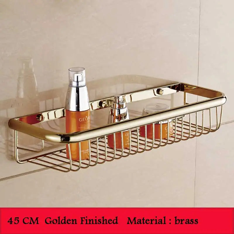 BAKALA Brass Bathroom Accessories Corner Shelf  Finished Wall Mounted Bath Shower Caddy Storage Holder BR-6716