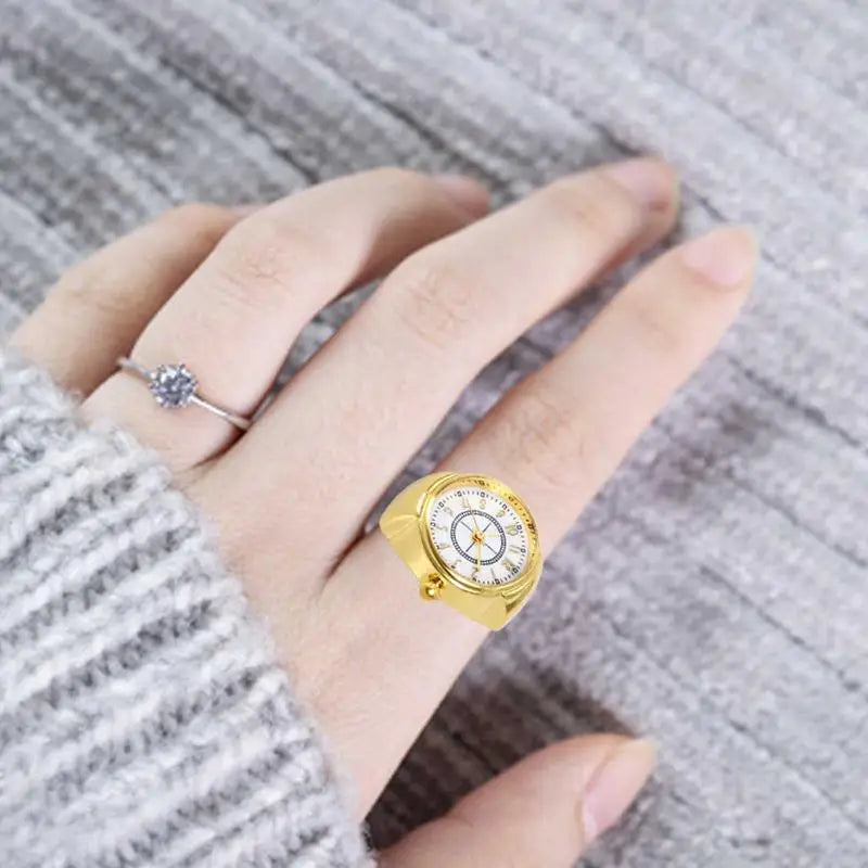 Mini Couple Watches For Women Men Ring Watch Round Dial Arabic Numerals Analog Quartz Ring Watches Ladies Finger Ring Watch Gift
