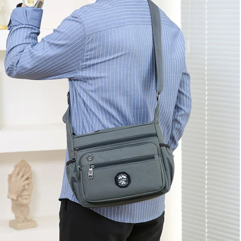 New Men's Crossbody Bag Leisure Oxford With Zip Shoulder Bag Multi-function Portable Simple Crossbody Mobile Phone Bag