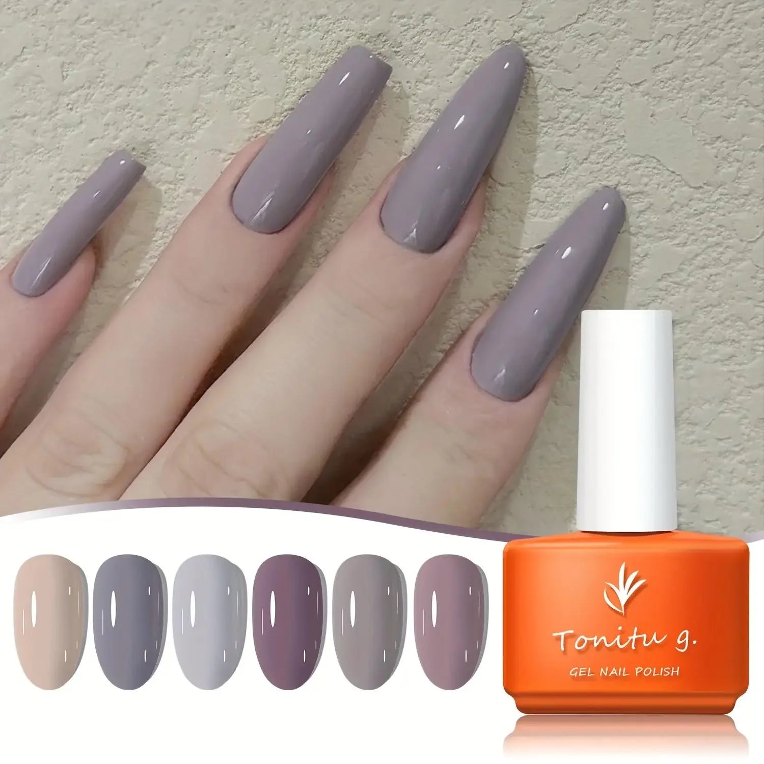 Gel Nail Polish Set 6 Colors, Glitter Golden, Silvery, Macaron, Red, Gel Set, Soak Off UV/LED,  for Salon Manicure and Home DIY