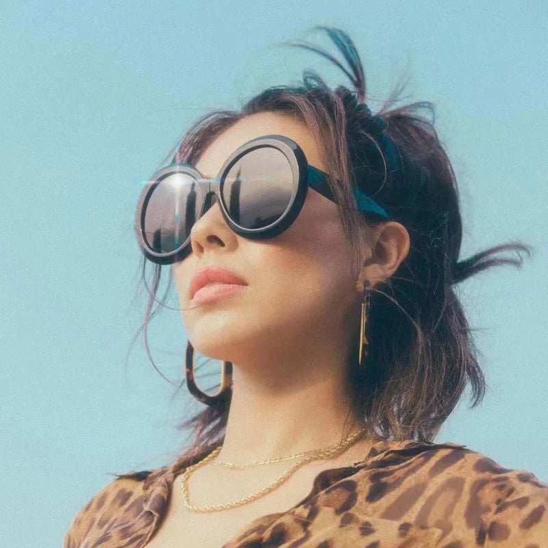 Unisex Big Round Sunglasses Women 2023 New Fashion Retro Oversized Sun Glasses Vintage Gradient Black Shades Luxury Eyewear