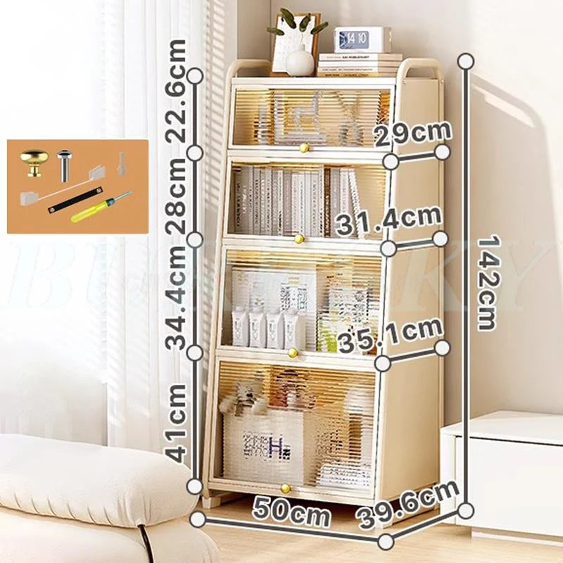 Bathroom Storage Floor to Floor, Waterproof Cabinet, Multi-Layer Storage Rack with Door