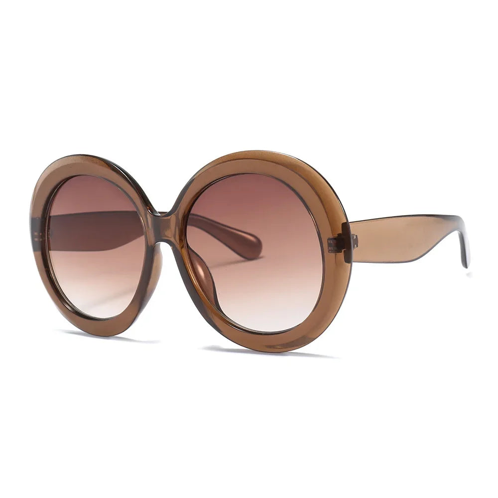 Unisex Big Round Sunglasses Women 2023 New Fashion Retro Oversized Sun Glasses Vintage Gradient Black Shades Luxury Eyewear