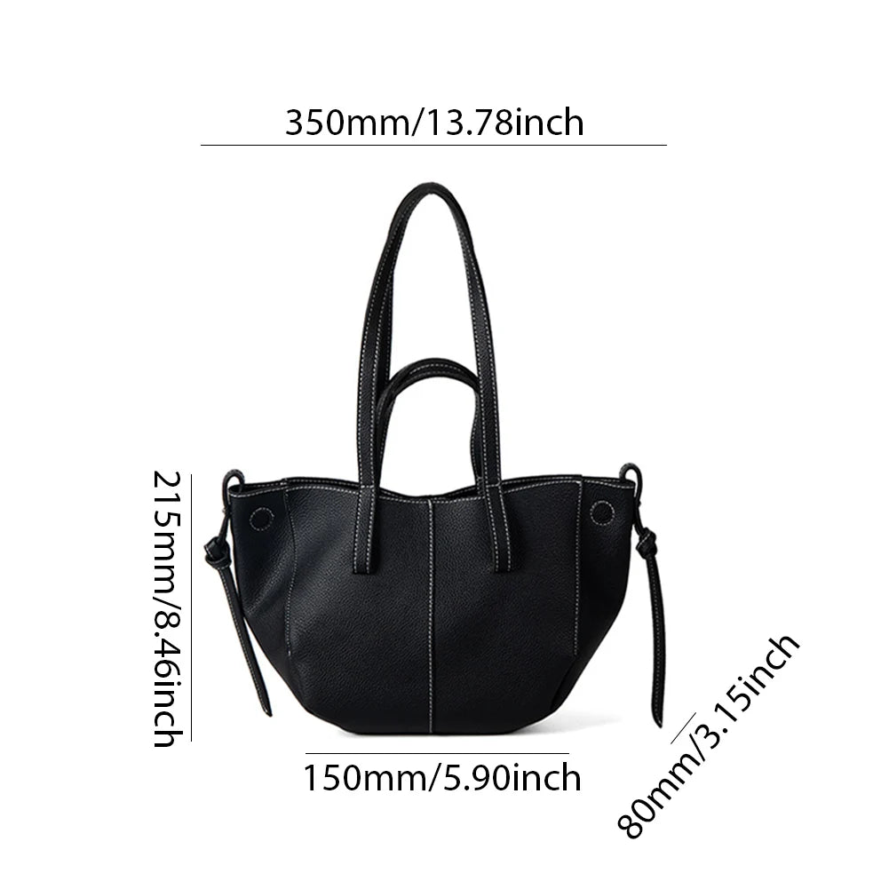 Ladies Large Capacity Underarm Bag Solid Casual Grocery Bag Women PU Leather Chic Shoulder Bag with Purse Commuting Tote Handbag