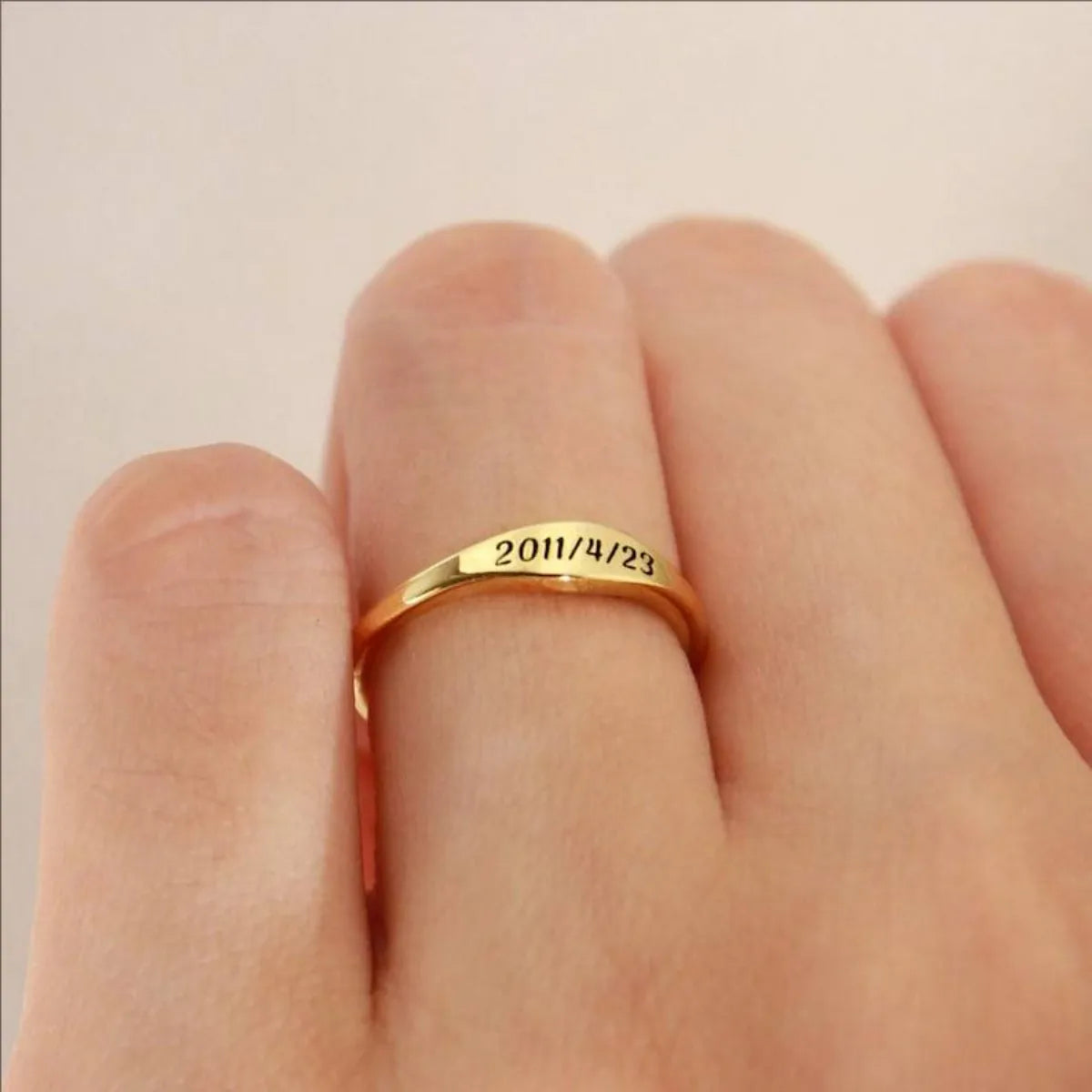 Custom Name Ring Skinny Custom Stackable Engraved Ring Bridesmaids Gift Baby Name Mothers Gift Personalized Gift For Her