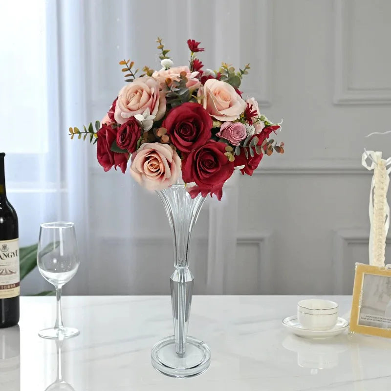 10pcs Modern Acrylic Flower Stand - Clear Vase for Wedding Table Centerpiece, Personalized Home Decor, Party Decoration