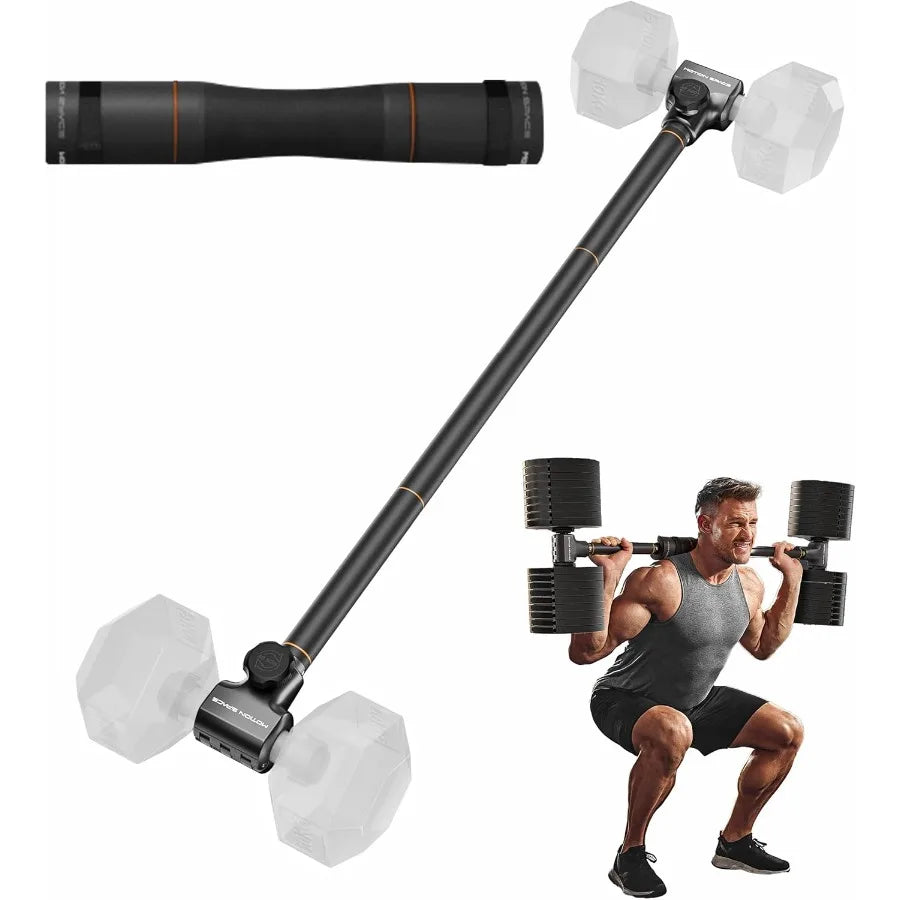 Flexible Dumbbell Converter 260 LBS Weight Capacity Adjustable Alloy Steel Bar Convert Dumbbells to Barbell Enhanced Compatibil