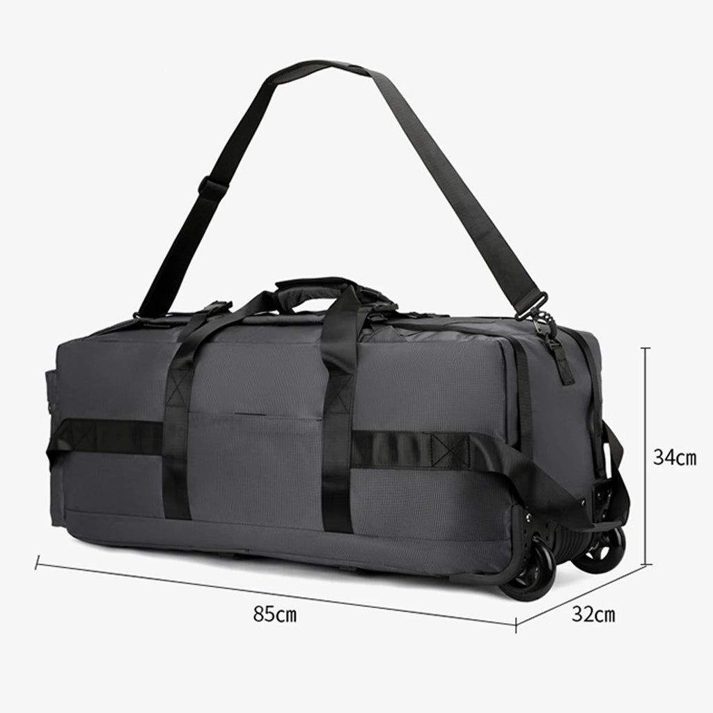 Wheeled Duffel Bag Rolling Garment Bag Large Portable Overnight Suitcase Backpack for Beach Business Trip Camping Storage Bag
