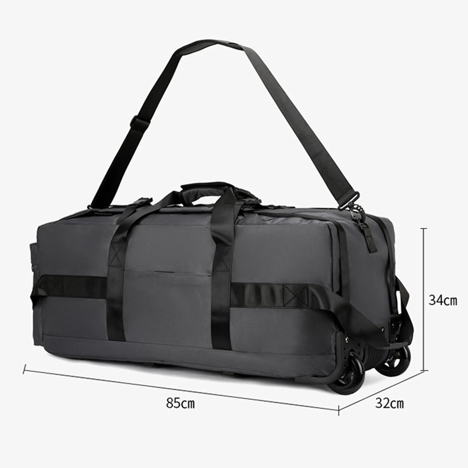 Wheeled Duffel Bag Rolling Garment Bag Large Portable Overnight Suitcase Backpack for Beach Business Trip Camping Storage Bag