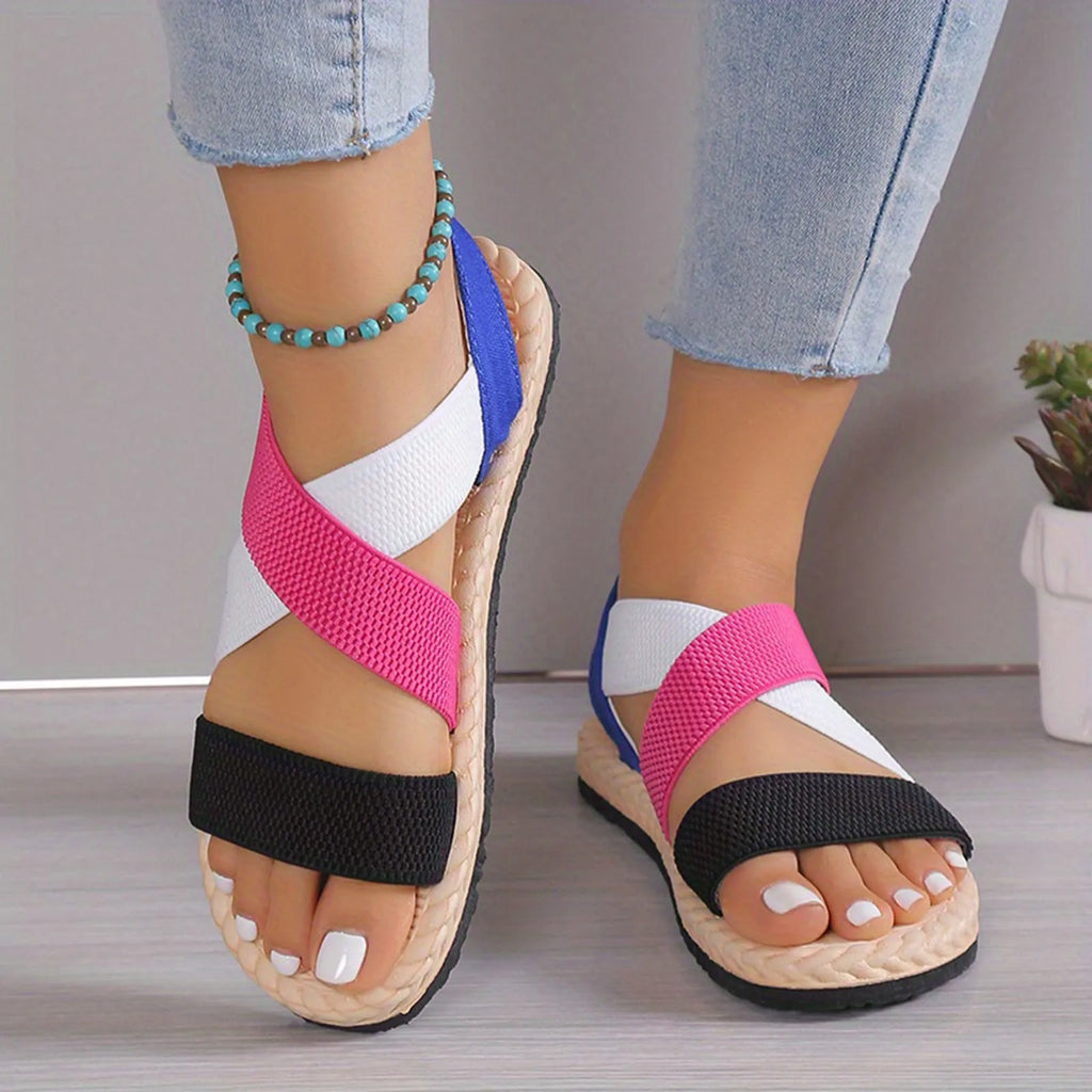 Summer Sandals For Women Spring New Flat Roman Shoes Beach Sandals Soft Sole Large Size Flower Sandals For Women Platform