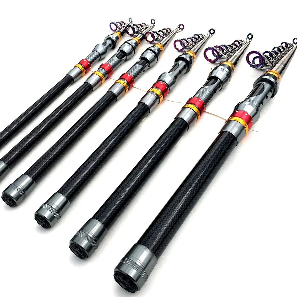 Spinning Fishing Rods Big Ring 1.8M 2.1M 2.4M 2.7M 3.0M 3.6M Hard Telescopic Fishing Rod Ultra Light Pole Lure Carp Travel Ocean