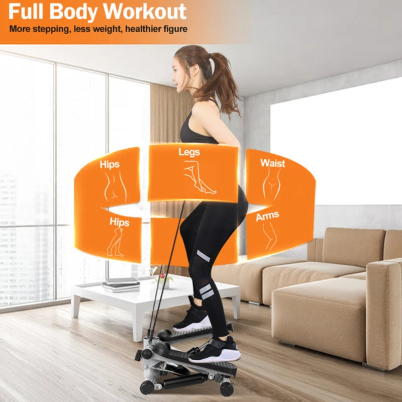Mini Stepper Twist Stepper Machine For Exercise At Home With Resistance Bands LCD Display Slimming Treadmill for Home Workout