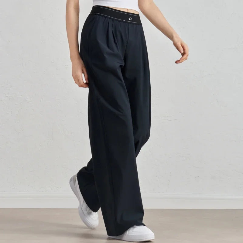 AL Women's Suit Pants Loose Casual Outdoor Comfortable Suit Pants Suit Trousers Sports High Waisted Straight Leg Wide Pants