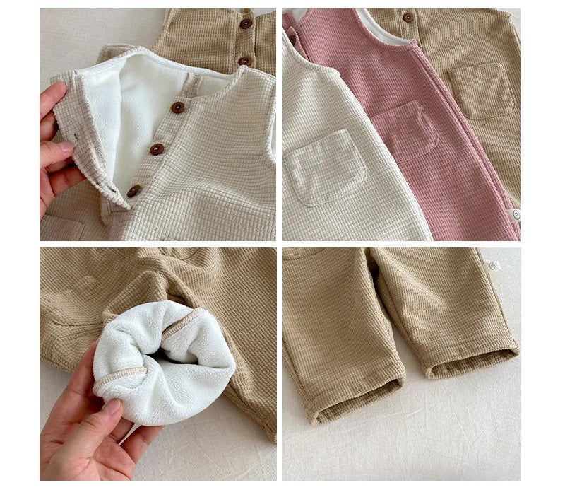 Children's Velvet Overalls 0-5 Years Old Winter Korean Children's Clothing Boys' Fashionable Casual Pants Girls' Pants