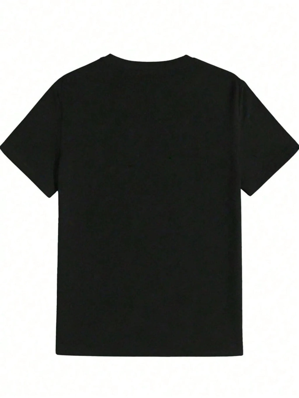 Men's Casual Summer T-Shirt  Black Polyester With Vibrant  Graphic Round Neck Machine Washable