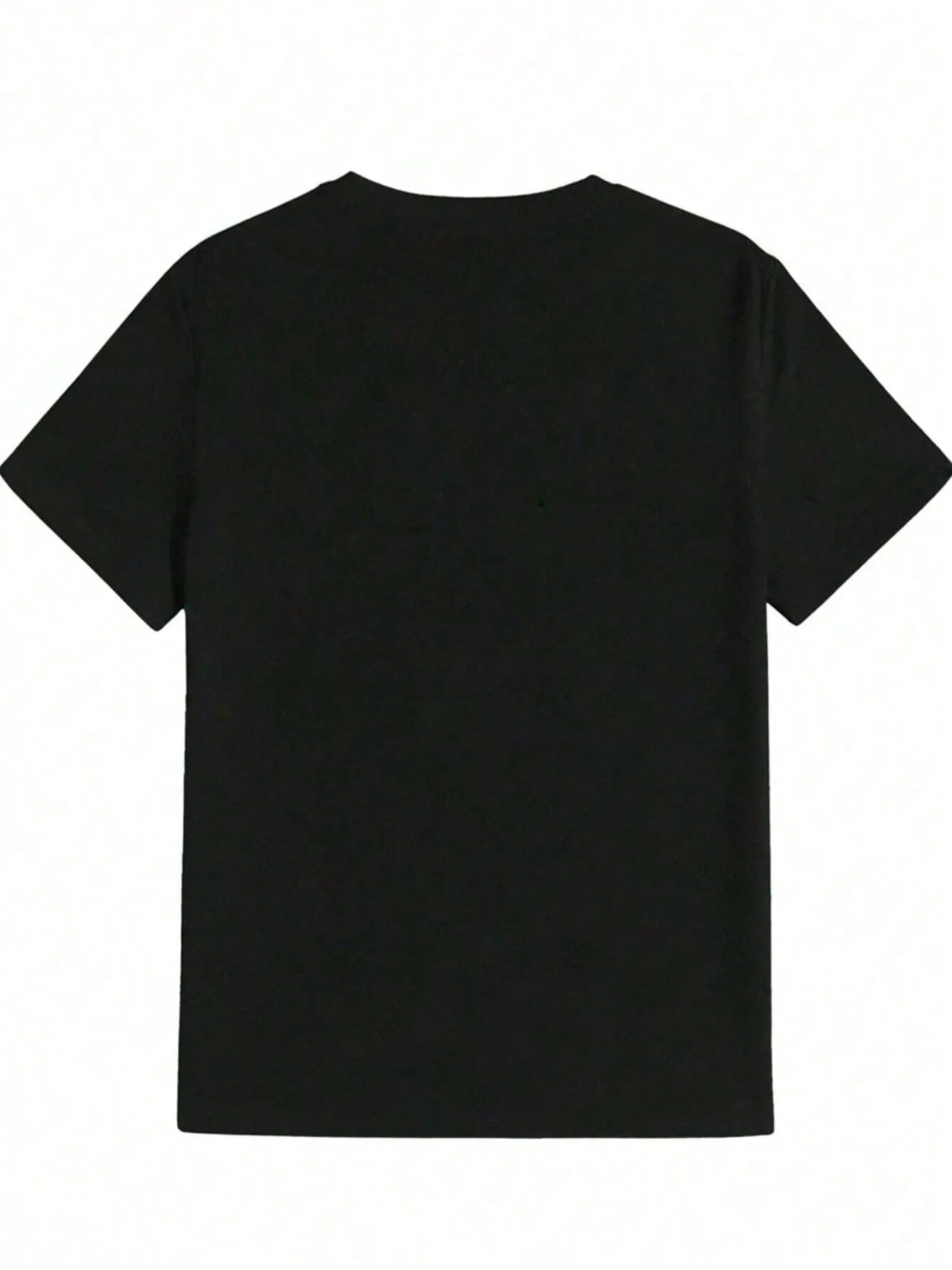 Men's Casual Summer T-Shirt  Black Polyester With Vibrant  Graphic Round Neck Machine Washable