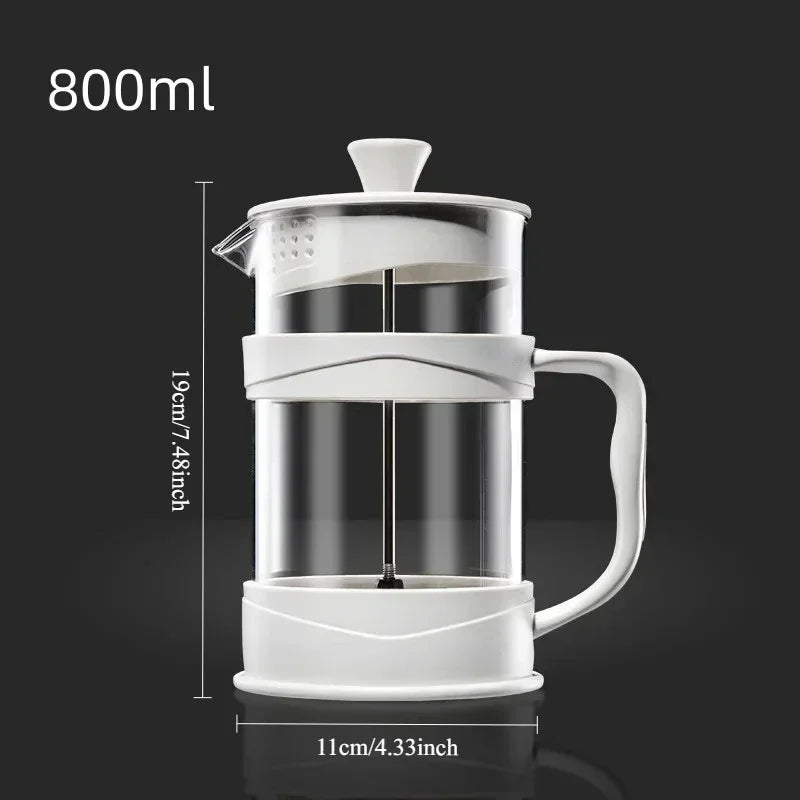 350/800/1000ml French Press Coffee Pot Multifunctional Home Hand Punch Pot Transparent Glass Coffee maker Coffee Accessories