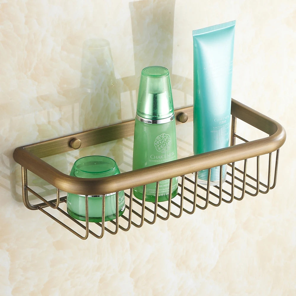 BAKALA Brass Bathroom Accessories Corner Shelf  Finished Wall Mounted Bath Shower Caddy Storage Holder BR-6716