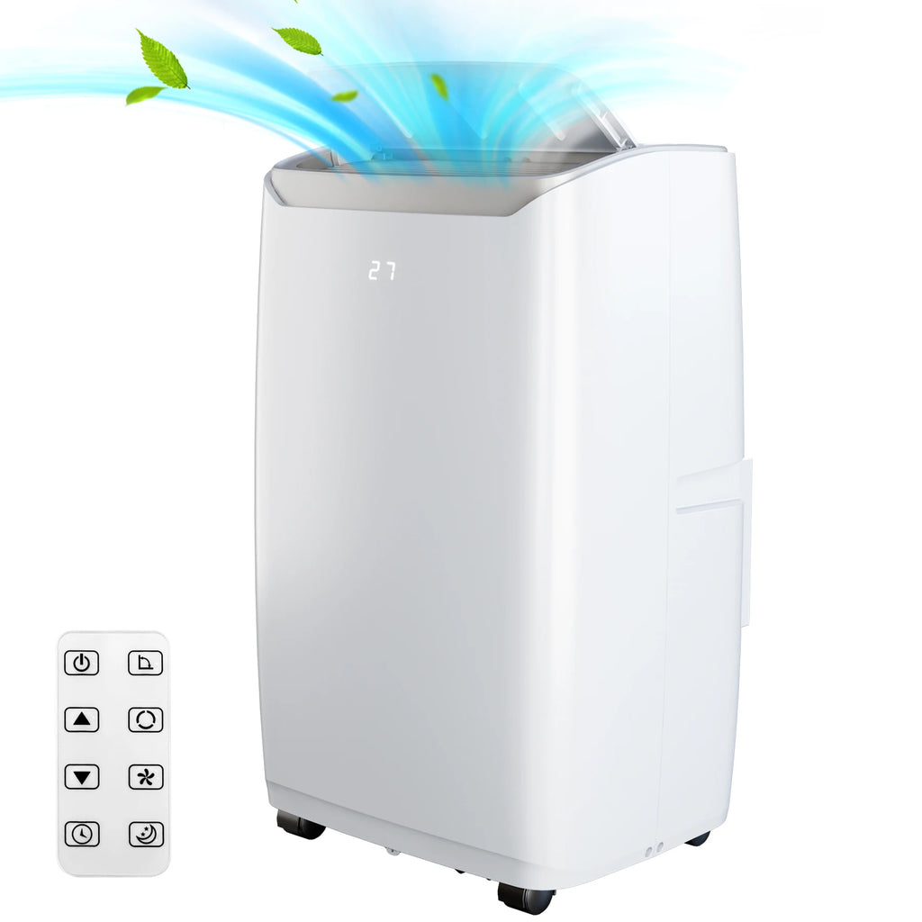 Portable Room Air Conditioners 12000 BTU AC Unit with Multi-Speed Fan, Dehumidifier Mode, Easy-to-Clean Washable Filter, White