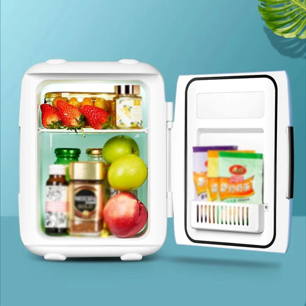 Portable Fridge, Makeup Small Refrigerator with Removable Shelves, Electric In Tiny Fridge for Office, Kitchen, Dorm, RV, Drink,