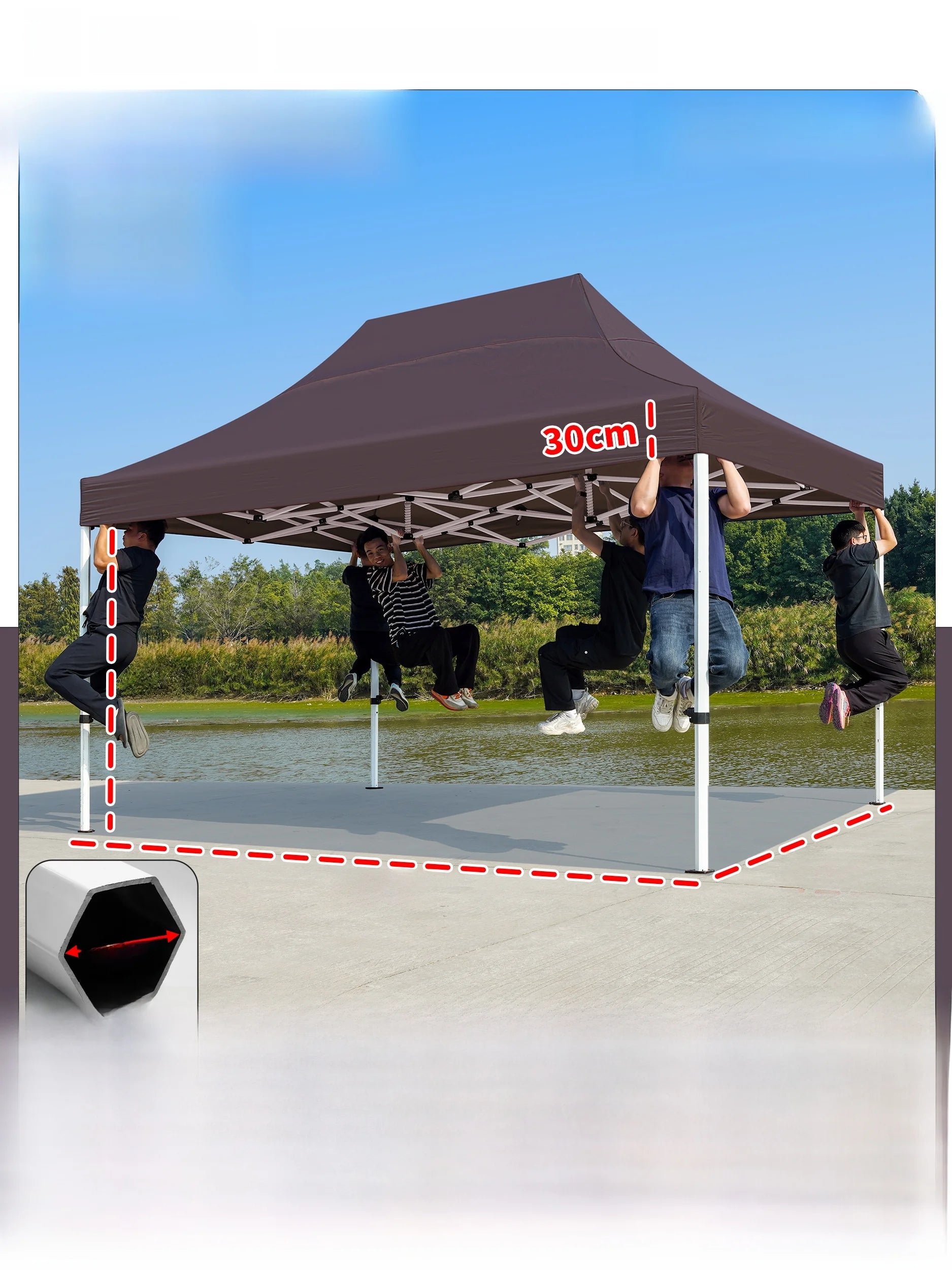 Thiened Four-Legged 3x6 Meters Tent Outdoor Rain And Sun elter Stall Special Outdoor Cam Travel Supplies Canopy